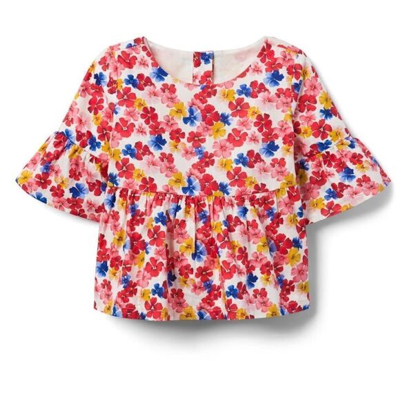 Janie & Jack FLORAL RUFFLE TOP Color Floral Ruffle Sz. 6 NWOT - Picture 1 of 8